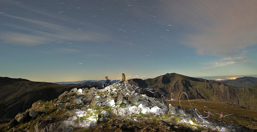 Y Garn summit at night  © benro87