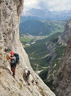 The popular Tridentina VF on Torre Exner, Sella Group (Grade 3)  © Chris the Tall