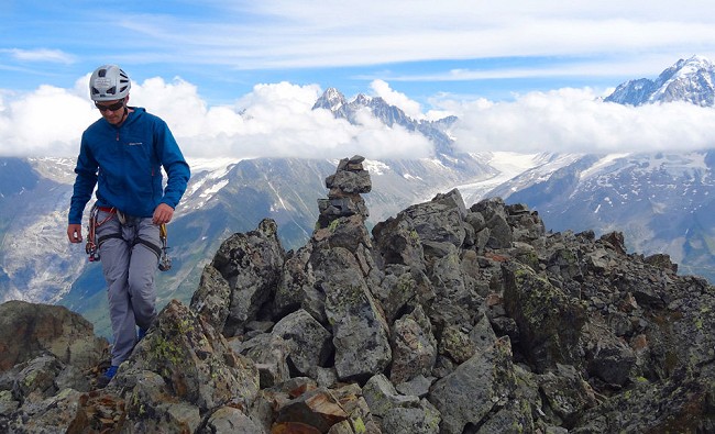 Summit of the Aiguille de la Perseverance.  © Charlie Boscoe