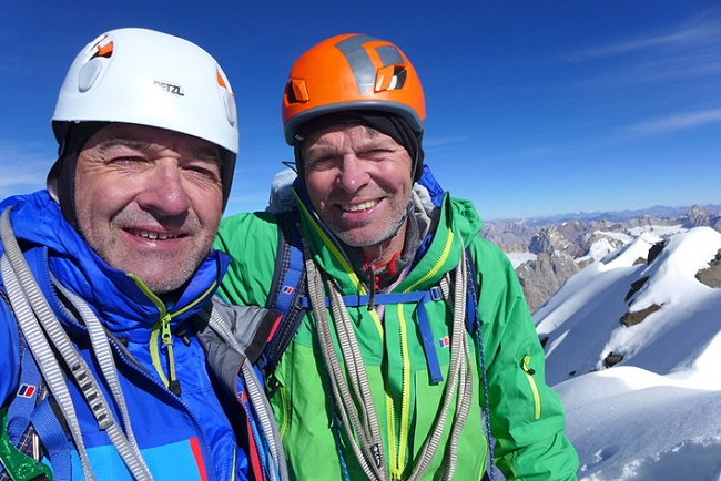 Paul Ramsden (left) and Mick Fowler on the summit of Kishtwar Kailash  © Paul Ramsden