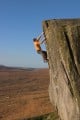 The classic Stanage highball: Not to be taken away. V3/4, Bruno Marks climbing.