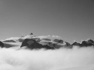 Looking over towards the Aiguille du Midi from under the Dent de Geant