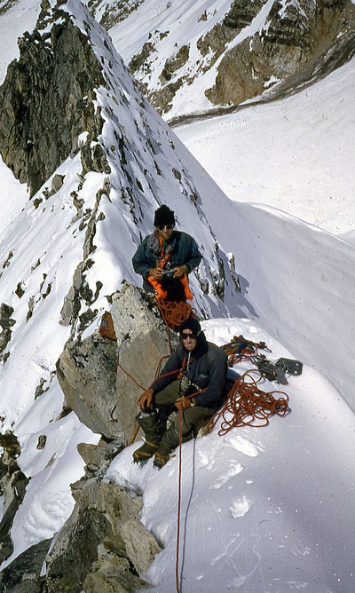 Himalayan summit - looking down the final ridge.  © boje