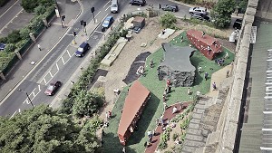Aerial view of Outdoor Boulders  © The Castle Climbing Centre