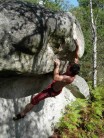 Me on 'La John Gill' on the red circuit in Apremont, Fontainebleau