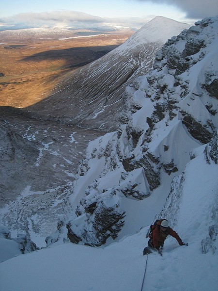Icefall Finish, with Beinn Achaladair beyond   © Dan Bailey