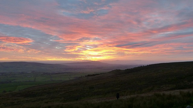 Sunset over Pendle from Deer Gallows  © Dave Musgrove