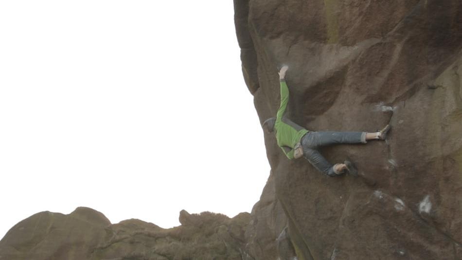 Andi setting up for the final move on Reg, highball 7C/E7 7a  © Guy Van Greuning