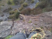 Photo looking down at the arete