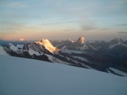 Dawn on the Breithorn from Monte Rosa