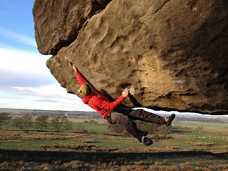 Joe Wilson on the first ascent of Bloodsport LH  © Katie Gamble
