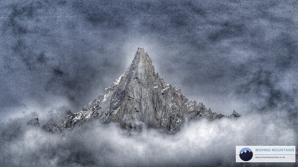 West Face of the Dru just before storm.  © Moving Mountains 2013