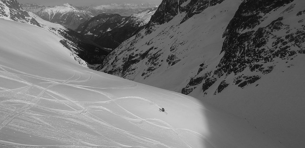 Skiing in the Berard Valley, France.  © Charlie Boscoe