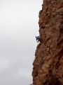 Unknown climber on the main pitch of Sahara, Ksar Rock