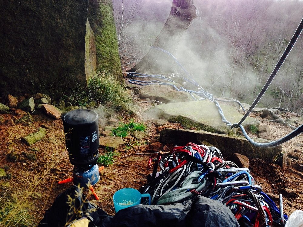Welcome cuppa at the top of Tyrone, Lawrencefield. ... Or is it Venezuela ?  © climbingrev