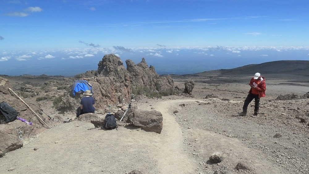 Resting on the way to Kibo hut, Kilimanjaro  © Carpe Diem