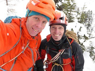 Robert and Wolfgang after their successful first ascent.  © Robert Jasper