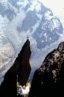 Right place, right time! Aiguille du Roc from Mer de Glace face of the Grepon. Climber unknown. 1972