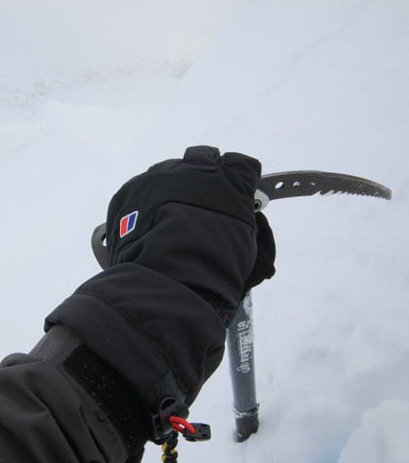 Berghaus Mountain AQ Hardshell gloves in action  © Dan Bailey