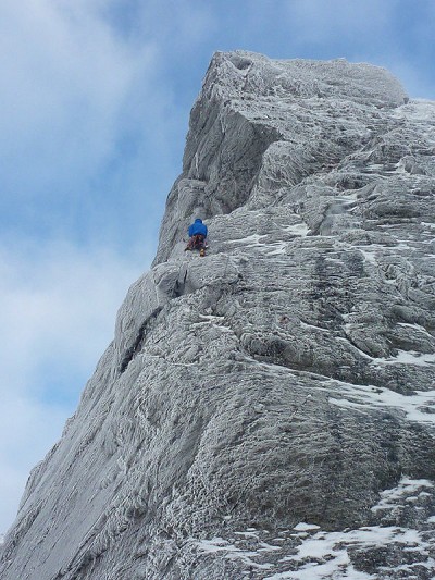 Andy Bain on first pitch of Ardgartan Blended  © andrew bain