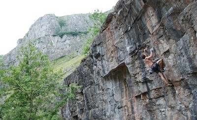 Robin O'Leary on Insatiable, 7b+, Cheddar Gorge  © Jen Wilby