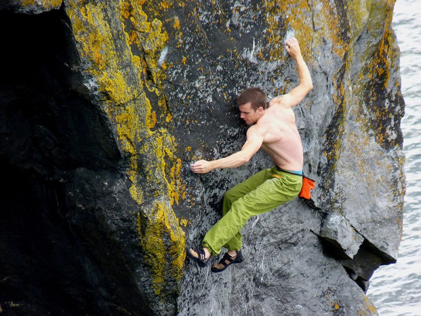Colm Shannon on Anniversary, 7c+, The Burren  © Ms Shannon
