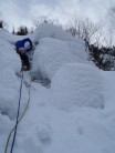 Digging through heaps of snow to find the ice.