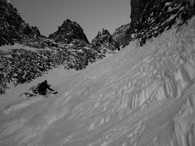 5 star adventure skiing in a Dolomiti style couloir that didn't get a mention in the guidebook  © Ross Hewitt