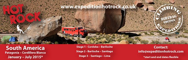 Hot Rock Expedition South America 2015, Courses, holidays, expeditions, accommodation Premier Post, 2 weeks @ GBP 35pw  © Mackenzie