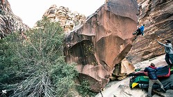 Nalle Hukkataival on The Shining path, 8A+, Red Rocks, Nevada  © Bearcam media (video stilll)
