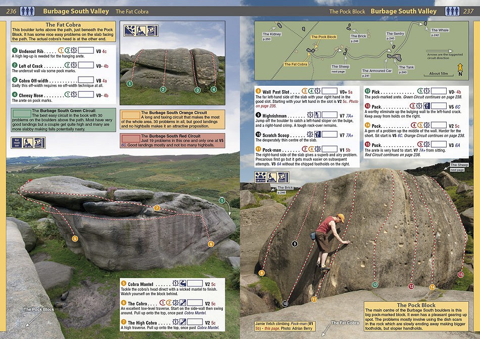 Example page from the Peak Bouldering Rockfax 1  © Rockfax