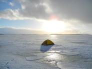 Camping on Lake Inari, Finnish Lapland