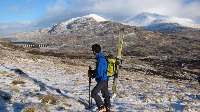 Hiking in search of snow above the Lairige reservoir  © vscott