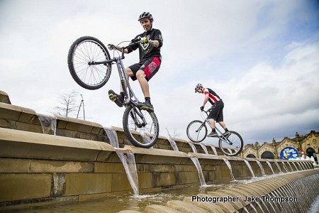 There was a great mix of outdoor users including these bikes on the fountains  © Jake Thompson