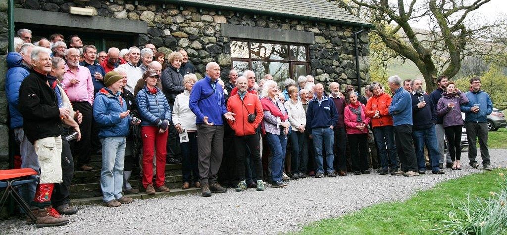 Gathering at FRCC Brackenclose Hut for the Centenary Celebration of Central Buttress' FA  © Ron Kenyon