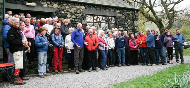 Gathering at FRCC Brackenclose Hut for the Centenary Celebration of Central Buttress' FA  © Ron Kenyon