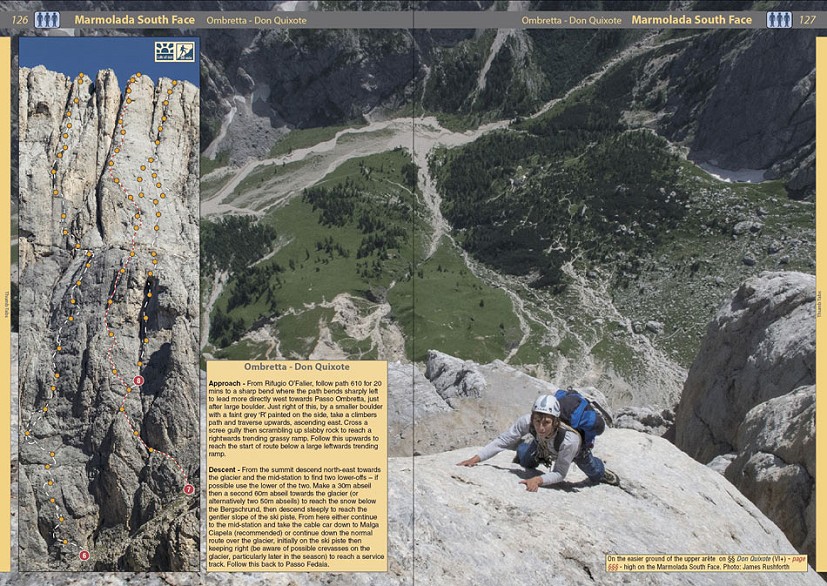 There are also some of the biggest routes in Europe on the Marmolada South Face  © Rockfax