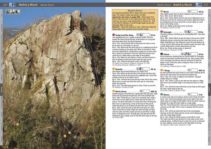 Merlin Direct - page from Rockfax guidebook  © Rockfax