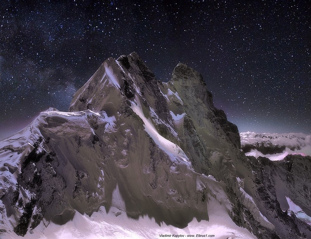 Caucasus. Mt. Ushba. The Mystery of the night.  © VladimirKopylov