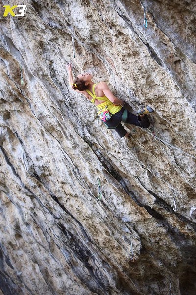 Jain Kim on Bibita Biologica, 8c, Massone, Arco  © K3 Climbing