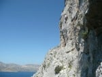 Dan enjoying the solitude on Rita 6a Pescatore, Telendos, Kalymnos