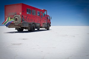 The Salt Flats of Bolivia, Ernie showing off his colours  © Hot Rock