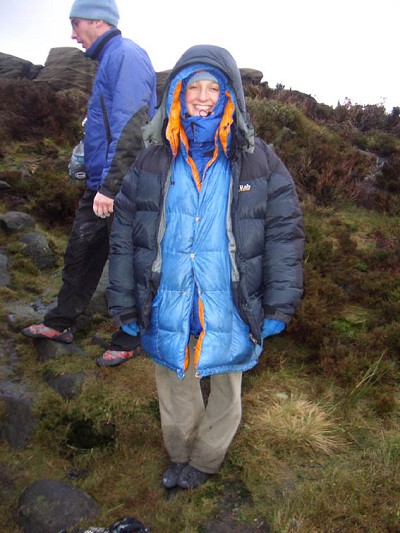 Claire, well wrapped up, the Roaches.  © The Flying Giraffe