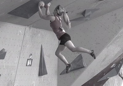 Shauna Coxsey competing in the IFSC World Cup, Vail, 2014  © Louder Than 11 (Screengrab from video)