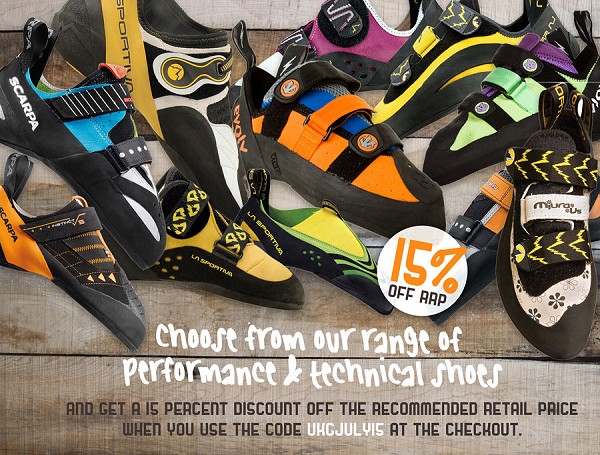 Deal of the Month - 15% off all Performance & Technical climbing shoes  © Cold Mountain Kit