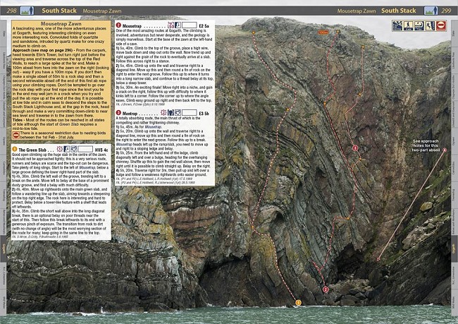 The Mousetrap page in The Rockfax North Wales Climbs guidebook  © Rockfax