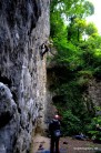 Dan Climbing Cleaning - Traffic Jam - Stoney Middleton
E5 6B** - Was a cool second as well.