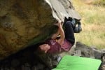 Mike Allday climbing his own classic problem