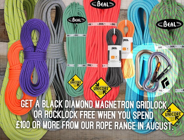 Free Black Diamond Magnetron Karabiner with ropes over £100  © Cold Mountain Kit