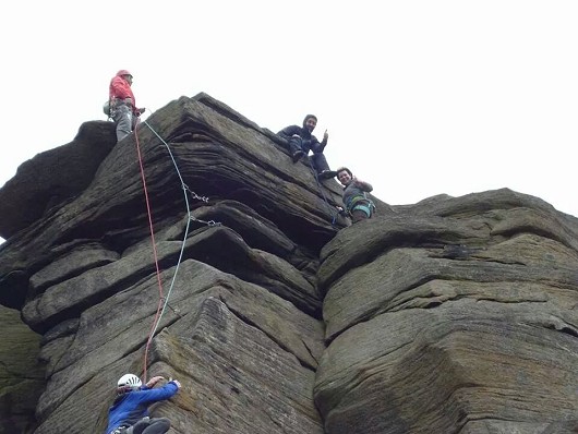Finally topping out on Goliath's Groove!!  © Jenni Lees